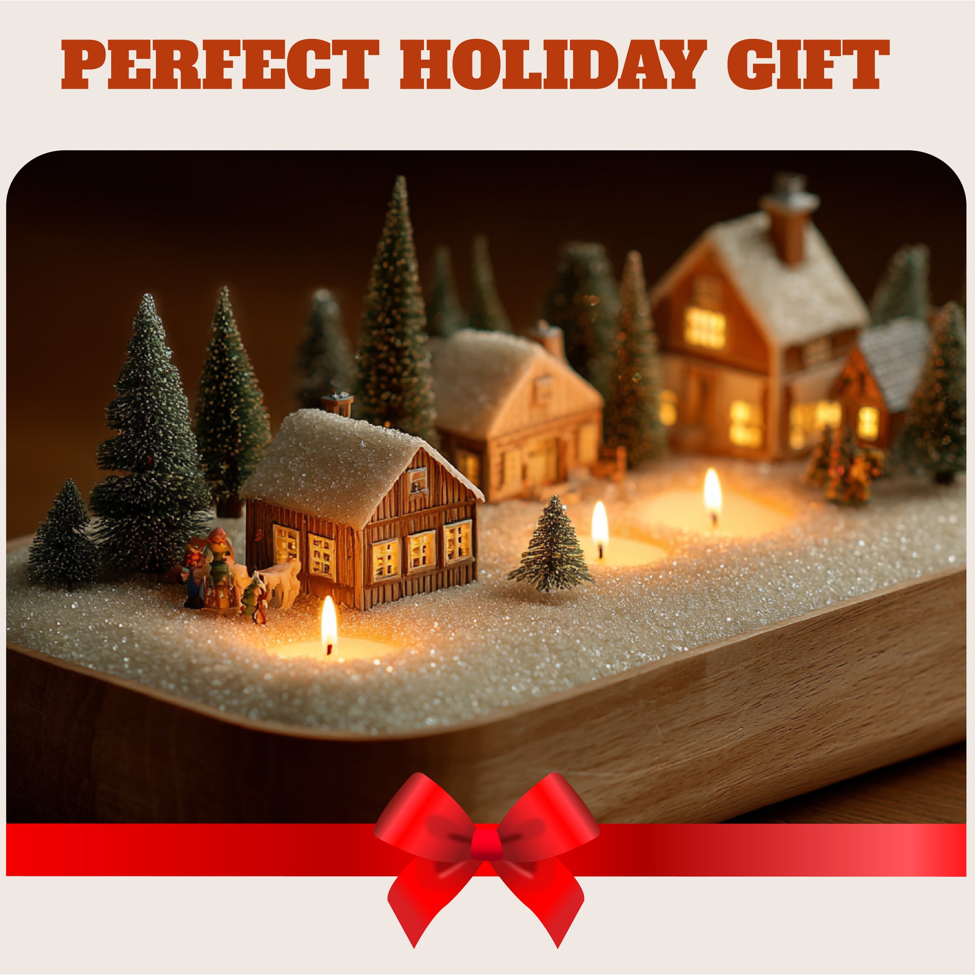 Tula's white sand candle in a christmas decoration, snow light for xmas decors