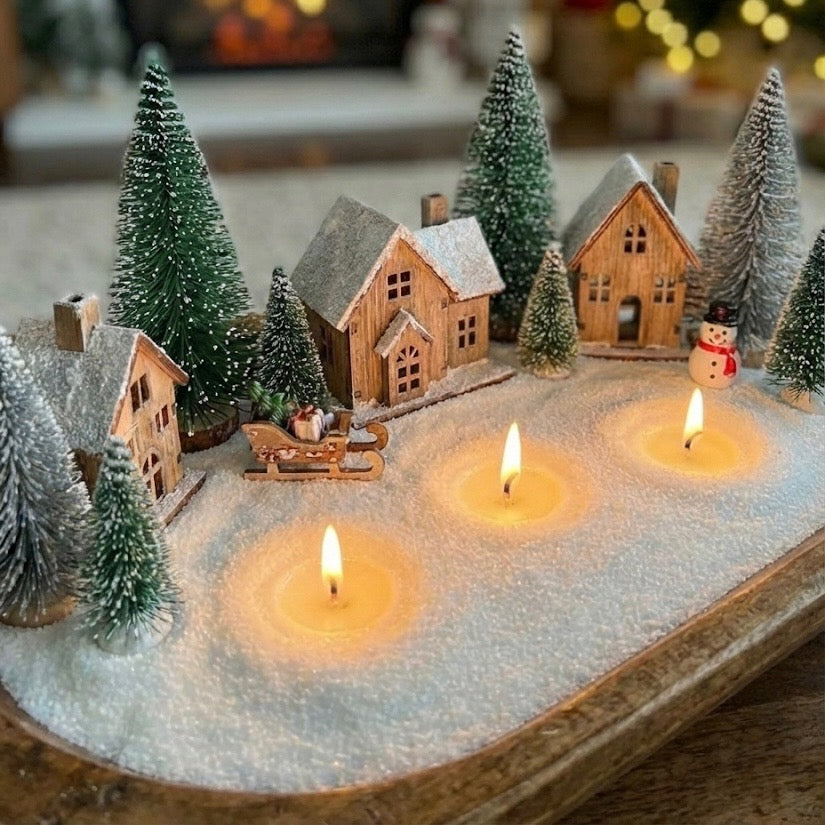 christmas decoration with tula sand candle, candle sand snow decoration 
