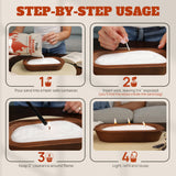 Step-by-step guide to using Tula candle sand: pour into a heat-safe vessel, insert the wick, light it, and refill.